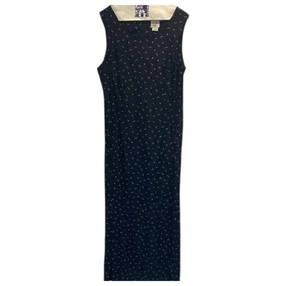 GAP navy blue sleeveless sheath maxi dress size L - Picture 3 of 7
